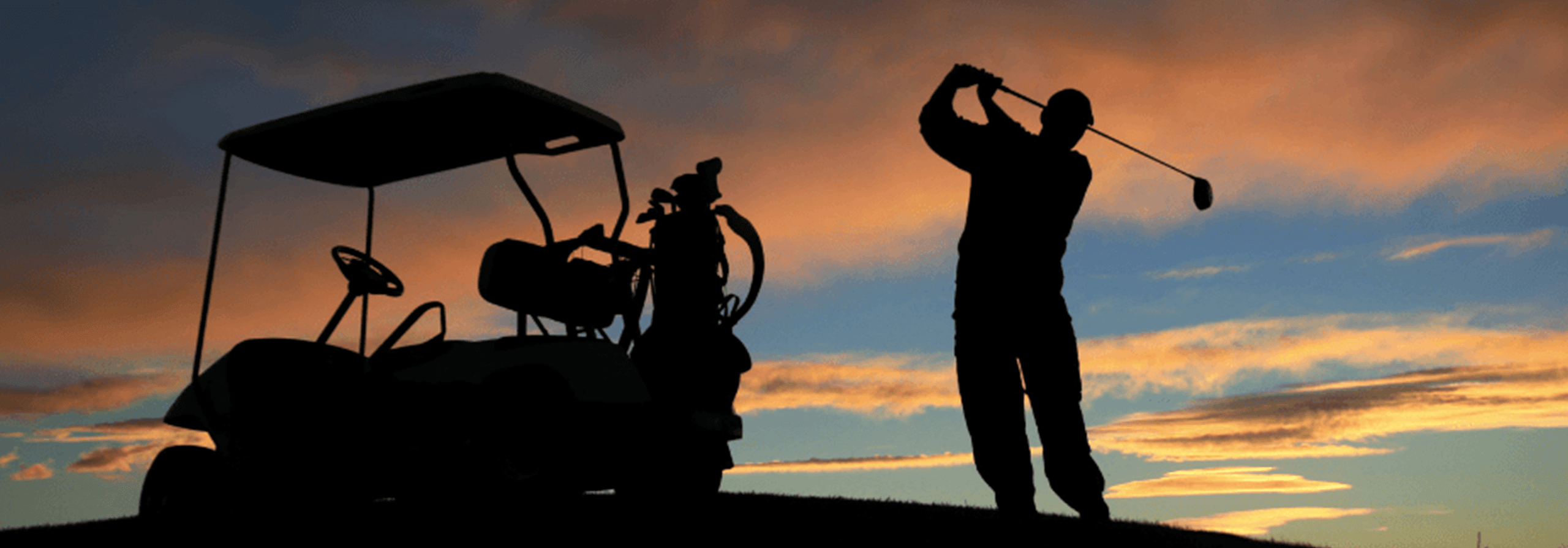 A man golfs at sunset on Silverwood Golf Course near Silverwood Heights Saskatoon